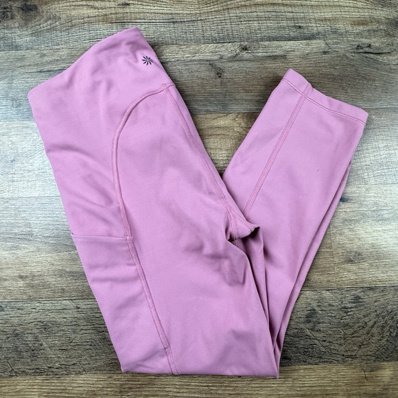 Athleta Leggings Womens Small Pink Ultimate Stash Pocket Capri Pant‎ Yoga - Picture 1 of 8